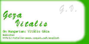 geza vitalis business card